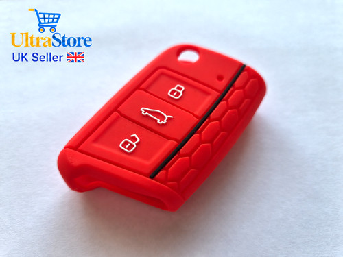 Red silicone key fob cover - silicone,