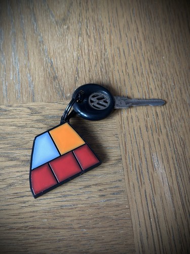 Golf mk2 style keyring red - vw,